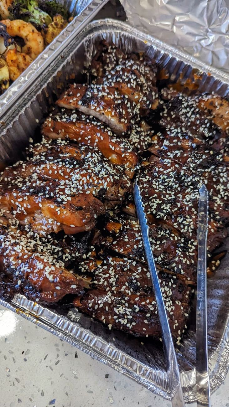 Sesame glazed rib platter